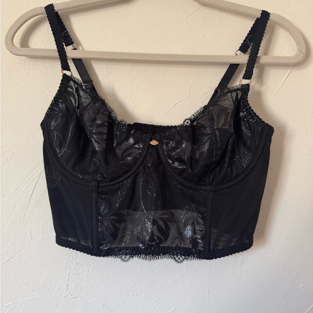 Sofia by Sofia Vergara Black Lace Corset Bra
